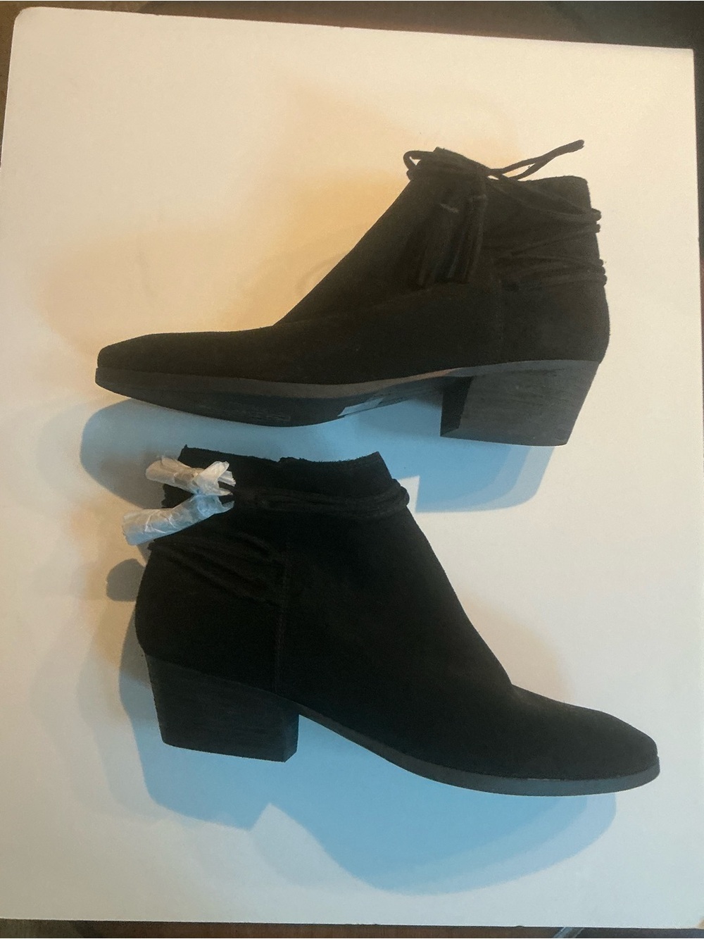 Vince Camaro Black Women's Suede Ankle Boots with Block Heel